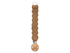 Lil Atelier sepia tint crocheted pacifier clip